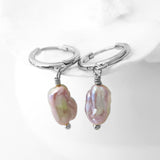 Glamorous Pearls Collection Earrings - Irregular Lavender Freshwater Pearls Earrings