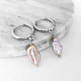 Glamorous Pearls Collection Earrings - Irregular Lavender Freshwater Pearls Earrings
