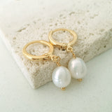 Glamorous Pearls Collection Earrings - Groovy Large Freshwater Pearls Earrings