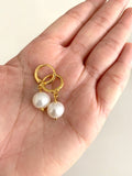 Glamorous Pearls Collection Earrings - Large Spherical Freshwater Pearls Earrings