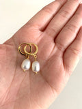 Glamorous Pearls Collection Earrings - Elongated Oval Freshwater Pearls Earrings