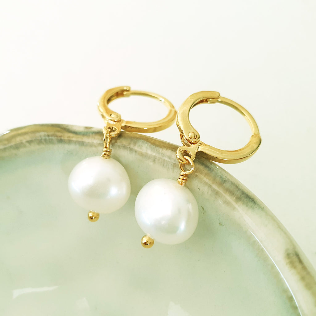 Glamorous Pearls Collection Earrings - Oval Nuggets Freshwater Pearls Earrings