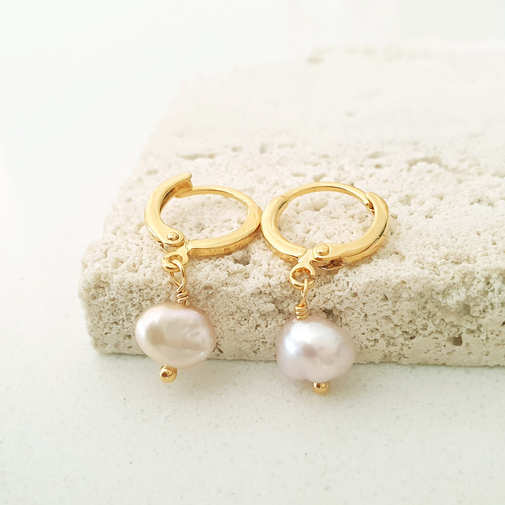 Glamorous Pearls Collection Earrings - Nuggets Freshwater Pearls Earrings