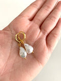 Glamorous Pearls Collection Earrings - Elongated Irregular Freshwater Pearls Earrings