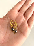 Glamorous Pearls Collection Earrings - Titanium Rainbow Freshwater Pearls Earrings