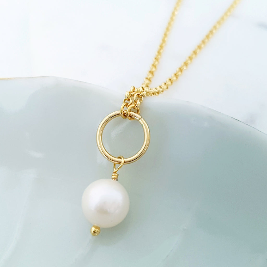 Glamorous Pearls Collection Necklace - Round Pearl Ring Necklace