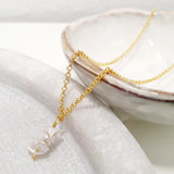 Glamorous Pearls Collection Necklace - Irregular Pearl Strand Vertical Necklace