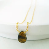 Teardrop Gems Collection - Faceted Teardrop Gemstone Necklace