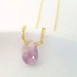Teardrop Gems Collection - Faceted Teardrop Gemstone Necklace
