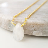 Teardrop Gems Collection - Faceted Teardrop Gemstone Necklace
