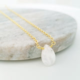 Teardrop Gems Collection - Faceted Teardrop Gemstone Necklace