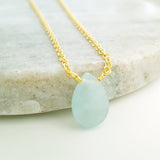 Teardrop Gems Collection - Faceted Teardrop Gemstone Necklace