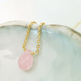 Teardrop Gems Collection - Faceted Teardrop Gemstone Necklace