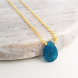 Teardrop Gems Collection - Faceted Teardrop Gemstone Necklace
