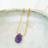 Teardrop Gems Collection - Faceted Teardrop Gemstone Necklace