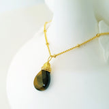 Teardrop Gems Collection - Faceted Teardrop Hand-wired Gemstone Necklace