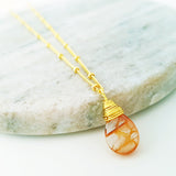 Teardrop Gems Collection - Faceted Teardrop Hand-wired Gemstone Necklace