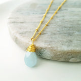 Teardrop Gems Collection - Faceted Teardrop Hand-wired Gemstone Necklace