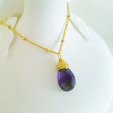 Teardrop Gems Collection - Faceted Teardrop Hand-wired Gemstone Necklace
