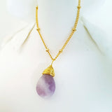 Teardrop Gems Collection - Faceted Teardrop Hand-wired Gemstone Necklace