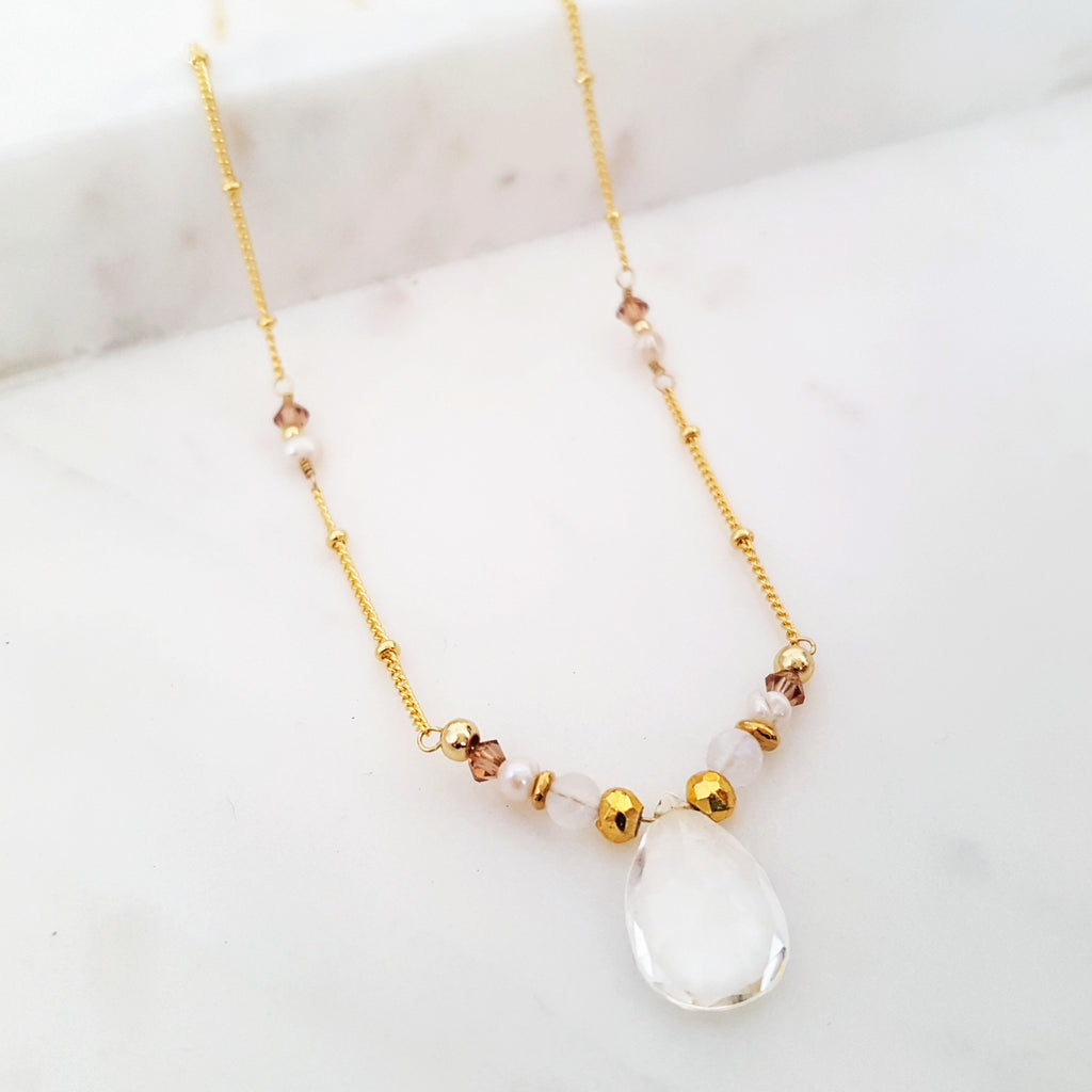 Teardrop Gems Collection - Faceted Teardrop Designer Necklace