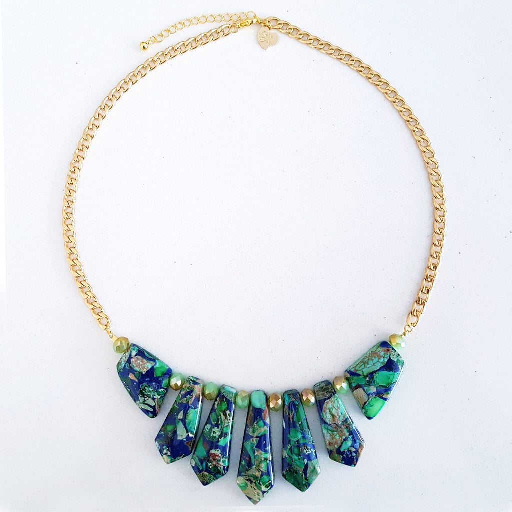 Adore Gemstone Collection - Colourful Sea Sediment Jasper Choker Necklace (Limited Edition)