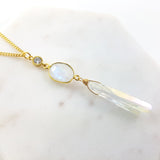 Adore Gemstone Collection - Moonstone Aura Quartz Necklace
