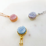 Adore Gemstone Collection - Druzy Round Necklace