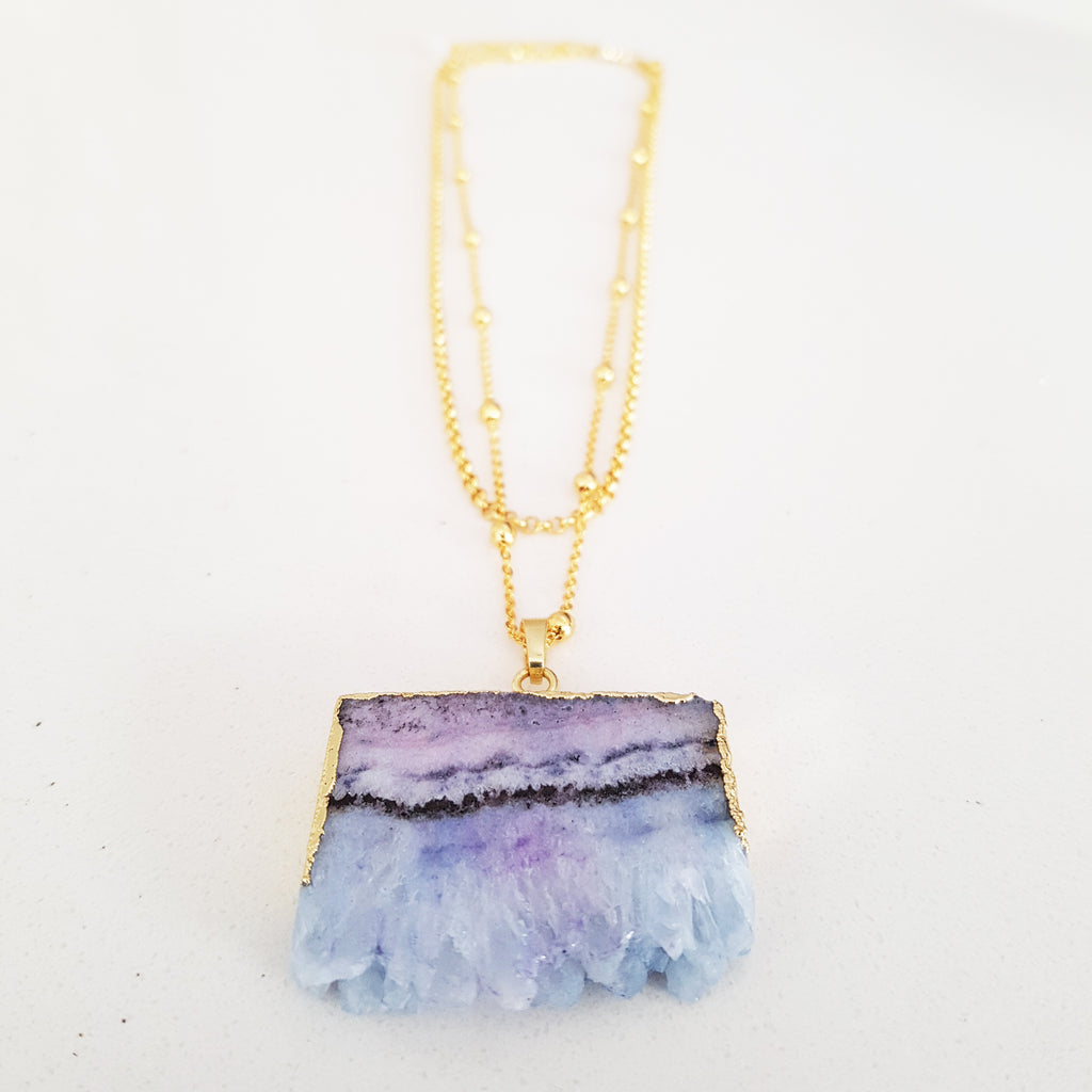 Adore Gemstone Collection - 2-Layered Blue Quartz Necklace