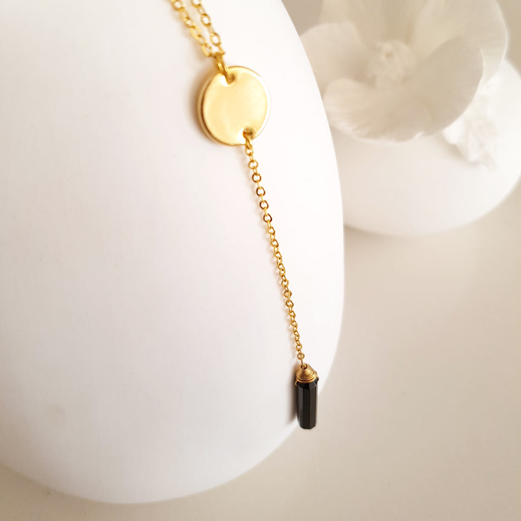 Adore Gemstone Collection - Pointed Black Onyx Necklace