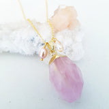 Adore Gemstone Collection - Rose Quartz Nugget Necklace