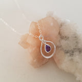 Adore Gemstone Collection - Amethyst Teardrop Sterling Silver Necklace