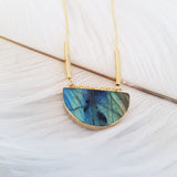 Adore Gemstone Collection - Half Moon Labradorite Necklace