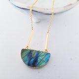 Adore Gemstone Collection - Half Moon Labradorite Necklace