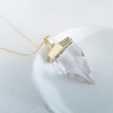 Adore Gemstone Collection - Faceted Pointed Clear Quartz Necklace