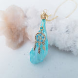 Adore Gemstone Collection - Aqua Aura Dreamcatcher Necklace
