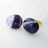 Adore Gemstone Earrings Collection - RAW - Dream Amethyst Ear Studs