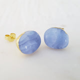 Adore Gemstone Earrings Collection - RAW - Blue Lace Agate Ear Studs