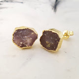 Adore Gemstone Earrings Collection - RAW - Galaxy Meteorite Ear Studs
