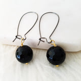 Adore Gemstone Earrings Collection - Faceted Black Agate Earrings