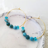 Adore Gemstone Earrings Collection - Faceted Apatite Loop Earrings