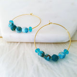 Adore Gemstone Earrings Collection - Faceted Apatite Loop Earrings