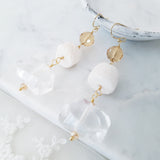 Adore Gemstone Earrings Collection - Clear Quartz Crystals Hanging Earrings