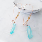Adore Gemstone Earrings Collection - Blue Aqua Aura Quartz Earrings