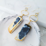 Adore Gemstone Earrings Collection - Orange Fire Agate Zircon Ring Hanging Earrings