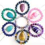Adore Gemstone Collection - Inverse Teardrop Rhodonite Necklace