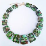 Adore Gemstone Collection - Colourful Sea Sediment Jasper Choker Necklace (Limited Edition)