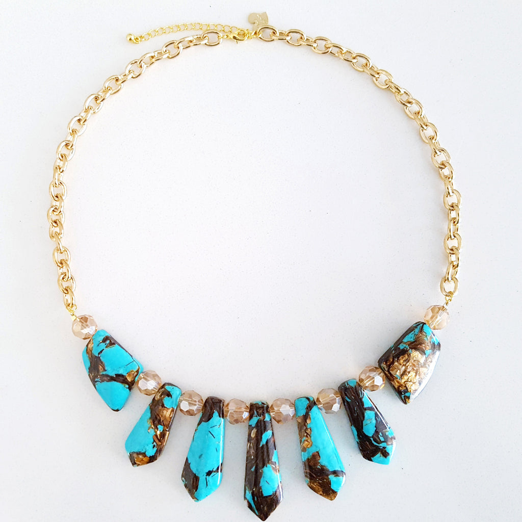 Adore Gemstone Collection - Colourful Sea Sediment Jasper Choker Necklace (Limited Edition)