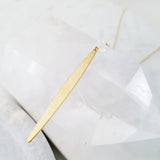 Helios Brass Collection - Faceted Quartz Gold Bar Necklace