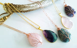 Adore Gemstone Collection - Inverse Teardrop Rhodonite Necklace